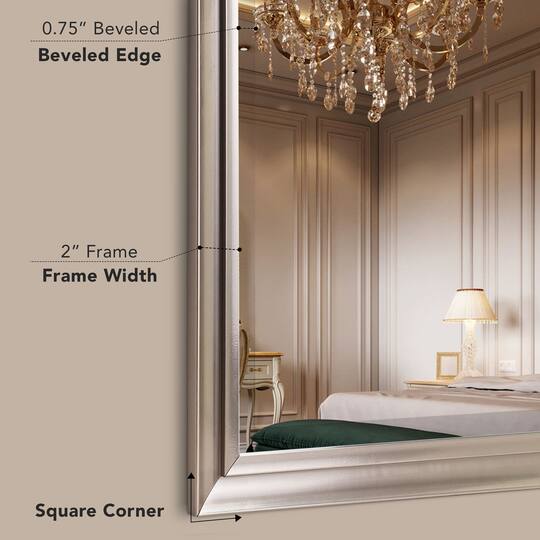 Head West 40" x 28" Oil Rubbed Antique Brushed Nickel Framed Wall Mirror
